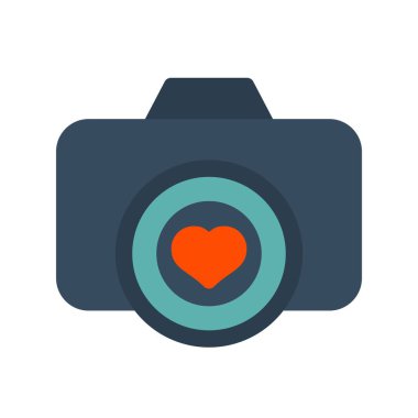 Kamera Düz Vektör Simgesi Tasarımı