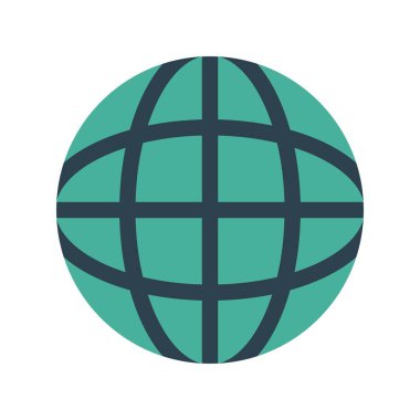 Dünya Düz Vektör Simgesi Tasarımı