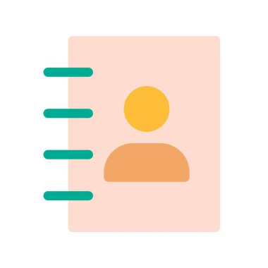 Telefon Defteri Düz Vektör Simgesi Tasarımı