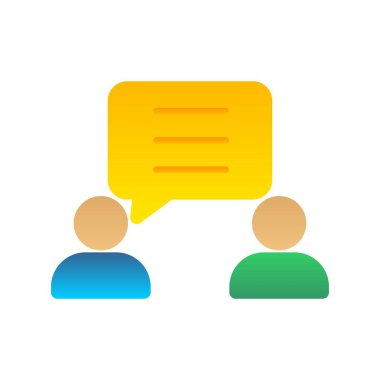 Düz Gradyan Vektör Simgesi Tasarımı Konuş