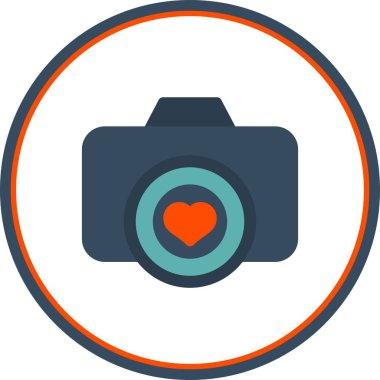 Kamera Düz Çember Vektör Simgesi Tasarımı