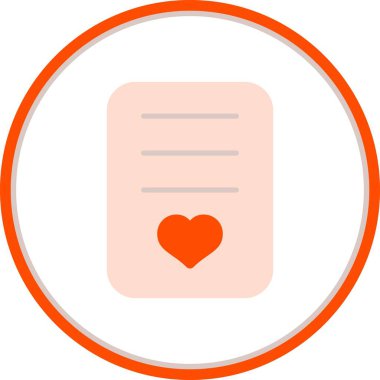 Aşk mektubu Düz Çember Vektör Simgesi Tasarımı