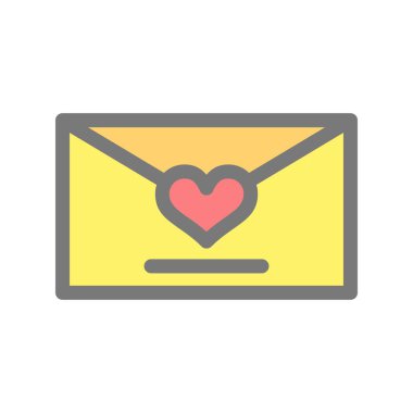Aşk mektubu Işık Vektörü Simgesi Tasarımı