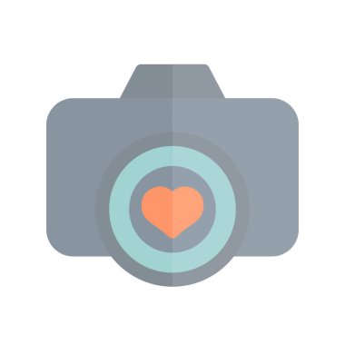 Kamera Düz Işık Vektörü Simgesi Tasarımı