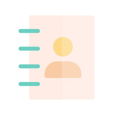 Telefon Defteri Düz Işık Vektörü Simgesi Tasarımı