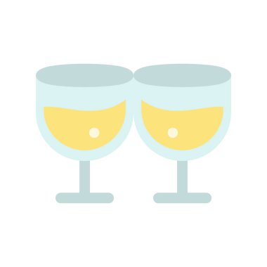 Şarap Cam Düz Gradyan Vektör Simgesi Tasarımı