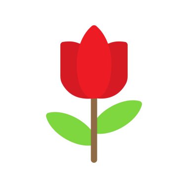 Çiçek Düz Gradyan Vektör Simgesi Tasarımı