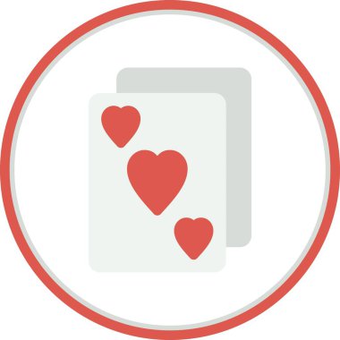 Poker Kartları Düz Çember Vektör Simgesi Tasarımı