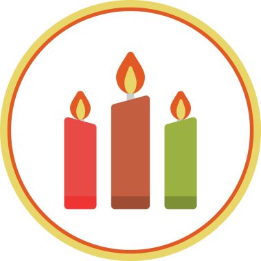 Mumlar Düz Çember Vektör Simgesi Tasarımı