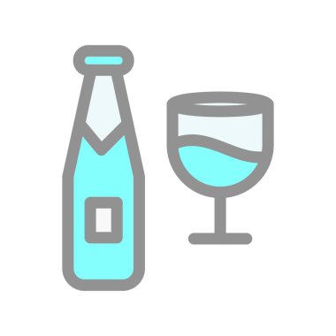Şampanya Doldurulmuş Işık Vektörü Simgesi Tasarımı