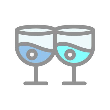  Şarap Camı Doldurulmuş Işık Vektörü Simgesi Tasarımı