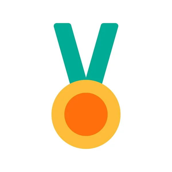 Médaille Icône Vectorielle Plate Desig — Image vectorielle
