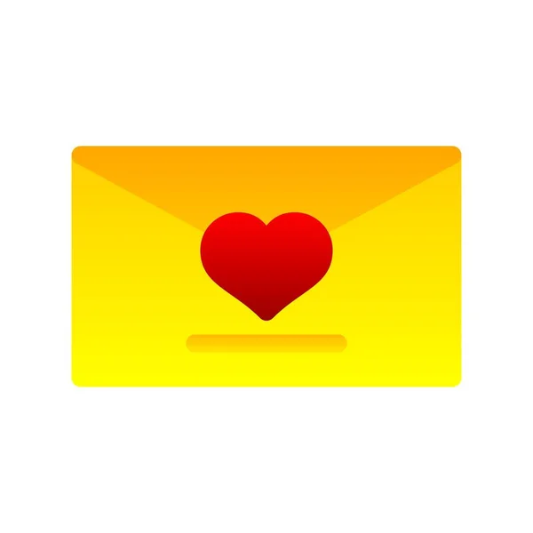 Love Letter Flat Gradient Vector Icon Desig — Stock Vector