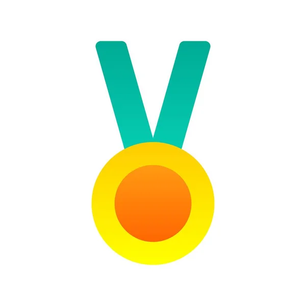 Médaille Gradient Plat Icône Vectorielle Desig — Image vectorielle