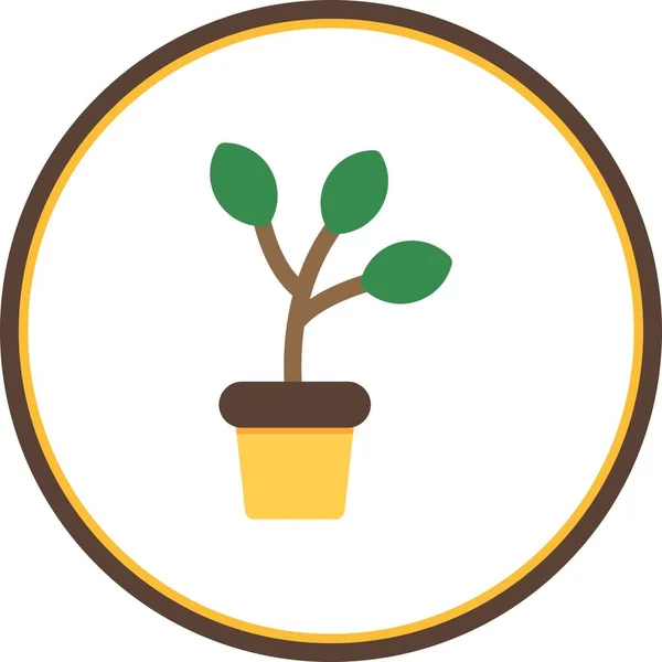 Plant Flat Circle Vector Icon Desig — Stock Vector