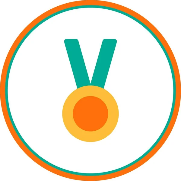 Medal Flat Circle Vector Icon Desig — Stock Vector