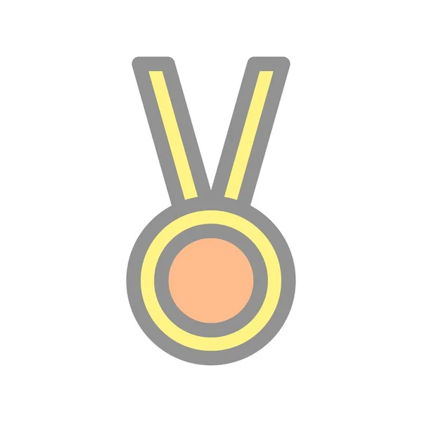 Medalj Fyllt Ljus Vektor Icon Desig — Stock vektor