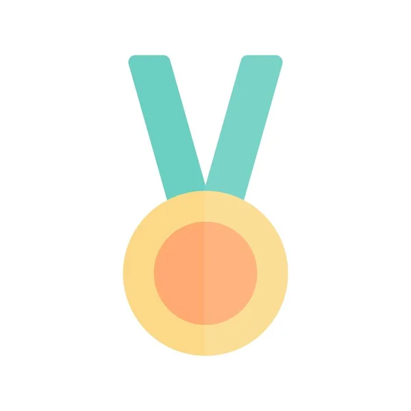 Icône Vectorielle Lumière Plate Médaille Desig — Image vectorielle