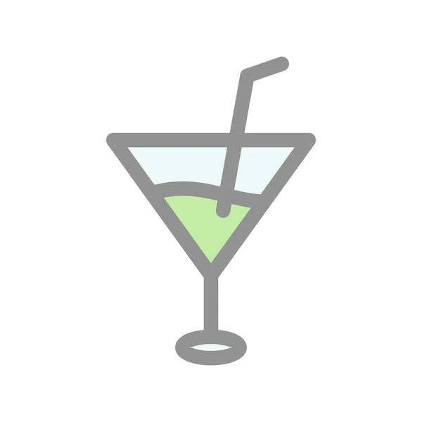 Cocktail Gevuld Licht Vector Icoon Desig — Stockvector