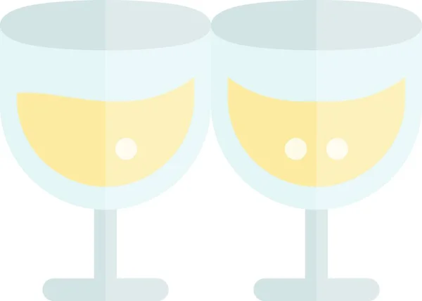 Wine Glass Flat Light Vector Icon Desig — Stock Vector