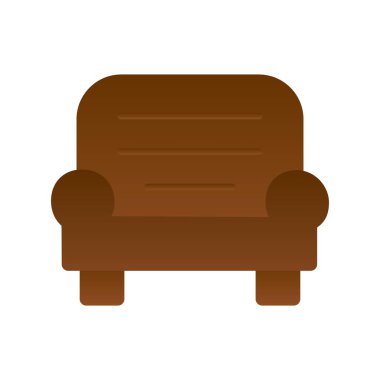 vSofa Düz Gradyan Vektör Simgesi Tasarımı