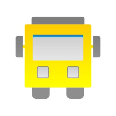 Okul Otobüsü Düz Gradyan Vektör Simgesi Tasarımı
