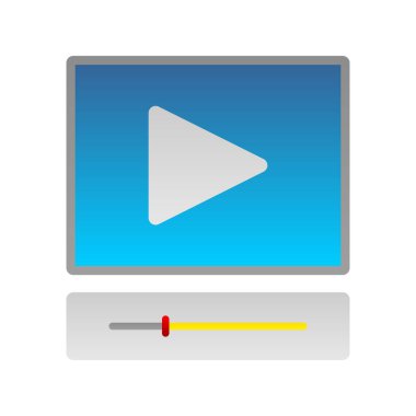 Video Oynatıcı Düz Gradyan Vektör Simgesi Tasarımı