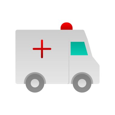 Ambulans Düz Gradyan Vektör Simgesi Tasarımı