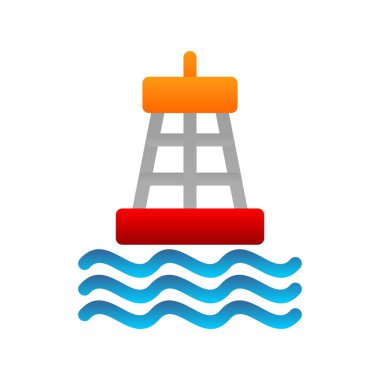 Şamandıra Düz Gradyan Vektör Simgesi Tasarımı