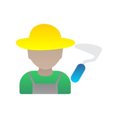 Çiftçi Düz Gradyan Vektör Simgesi Tasarımı