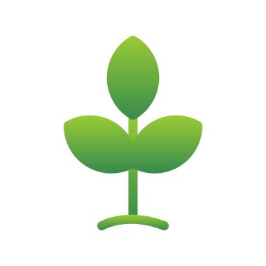 Filizler Düz Gradyan Vektör Simgesi Tasarımı
