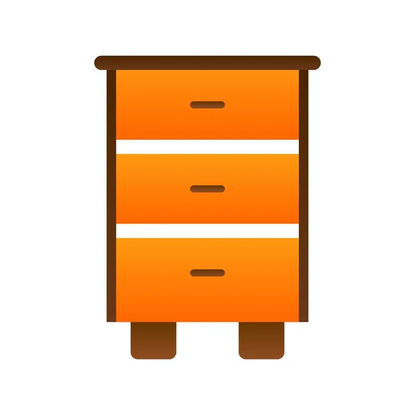 Chest Drawers Flat Gradient Vector Icon Desig — Stock Vector