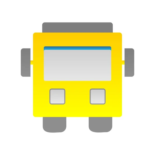 Autobús Escolar Gradiente Plano Vector Icono Desig — Vector de stock