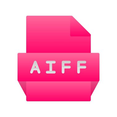 Aiff Düz Gradyan Vektör Simgesi Tasarımı