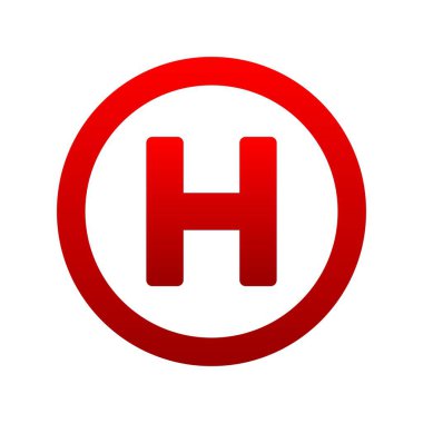 Hastane Düz Gradyan Vektör Simgesi Tasarımı