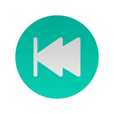 Geriye Hızlı Düz Gradyan Vektör Simgesi Tasarımı