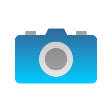 Kamera Düz Gradyan Vektör Simgesi Tasarımı
