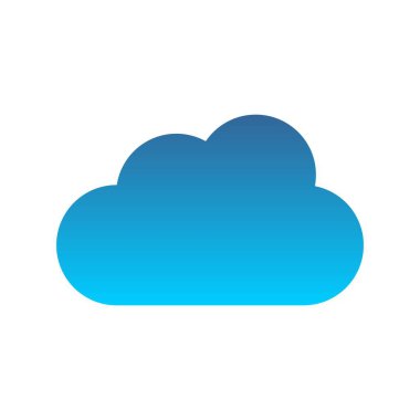  Bulut Düz Gradyan Vektör Simgesi Tasarımı