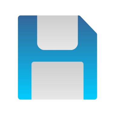 Disket Düz Gradyan Vektör Simgesi Tasarımı