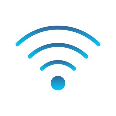 Wifi Düz Gradyan Vektör Simgesi Tasarımı