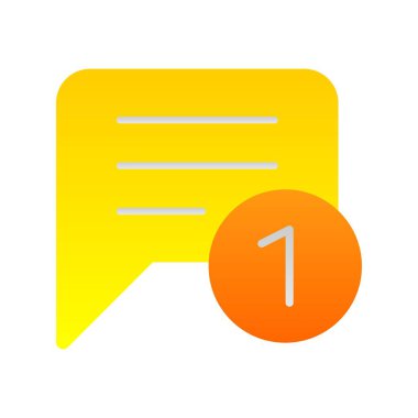 Sohbet Düz Gradyan Vektör Simgesi Tasarımı