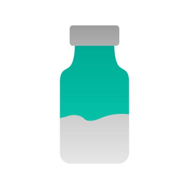  Süt Şişesi Düz Gradyan Vektör Simgesi Tasarımı