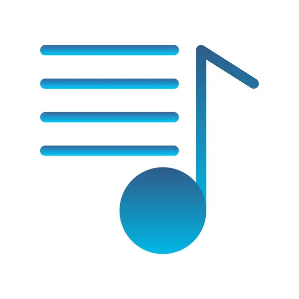 Música Gradiente Plano Vector Icon Desig — Archivo Imágenes Vectoriales