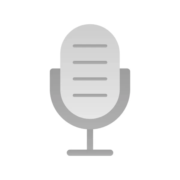 Microfoon Vlakke Gradiënt Vector Icon Desig — Stockvector
