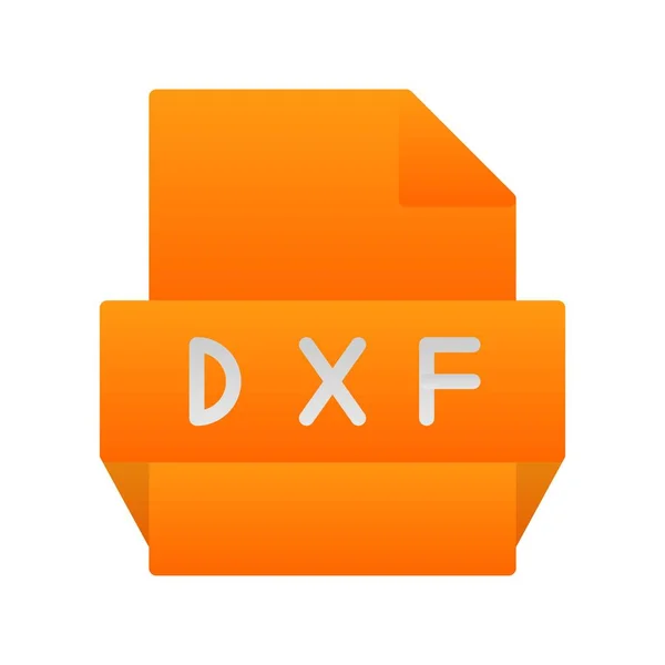 Dxf Flat Gradient Vector Icon Desig — Stock Vector