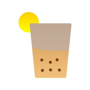 Süt Çayı Düz Gradyan Vektör Simgesi Tasarımı