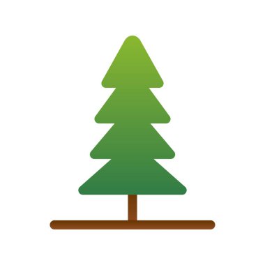Ağaç Düz Gradyan Vektör Simgesi Tasarımı
