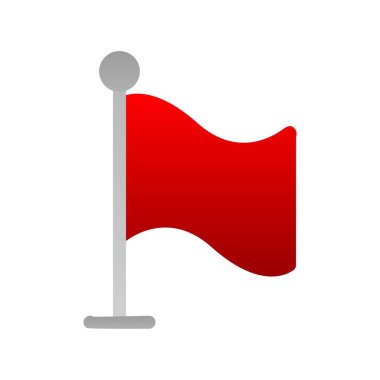  Flag Düz Gradyan Vektör Simgesi Tasarımı