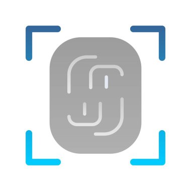 Parmak izi Tarama Düz Gradyan Vektör Simgesi Tasarımı