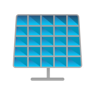 Güneş Paneli Düz Gradyan Vektör Simgesi Tasarımı